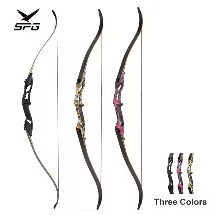 SPG Archery Recurve Bow 30-50 lbs Takedown Aluminium Alloy Riser Mixed Carbon Arrow Beginne Adult Practice Horse Longbow Tool