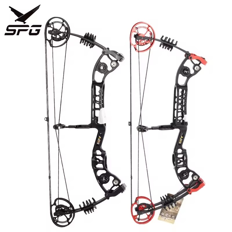 SPG Archery Compound Bow Hunting Metal Limb Stabilizer Peep Sight Adjustable Steel Ball Arrow Pulley Dual Use Training Equipment