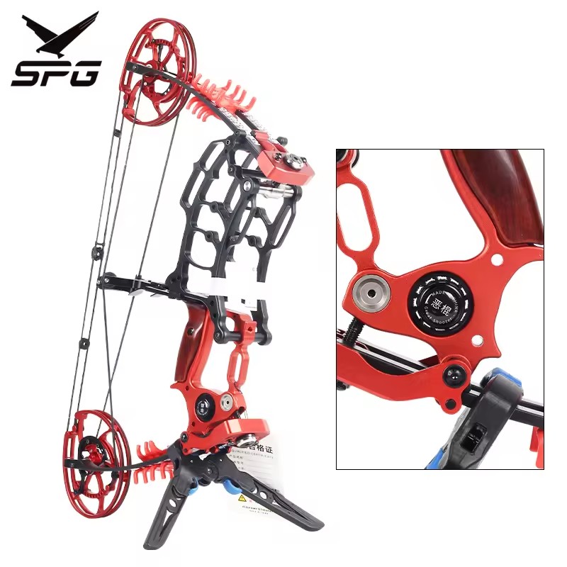 SPG Compound Bow Hunting Archery Steel Ball Dual Use Pulley Bows Riser Adjustable Training Metal Equipment With Stabilizer