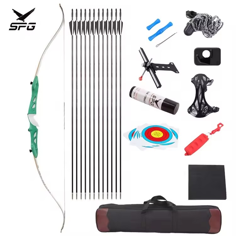 SPG Archery Recurve Bow And Arrow Set Takedown Metal Beginner Left Right Competition Professional Archer Indoor Equipment