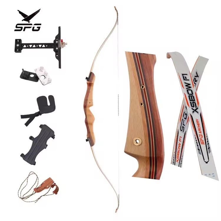 SPG Archery 68 inch Takedown Traditional Recurve Bow And Arrow Set Wooden Hunting Outdoor Sports Competition Archer Equipment