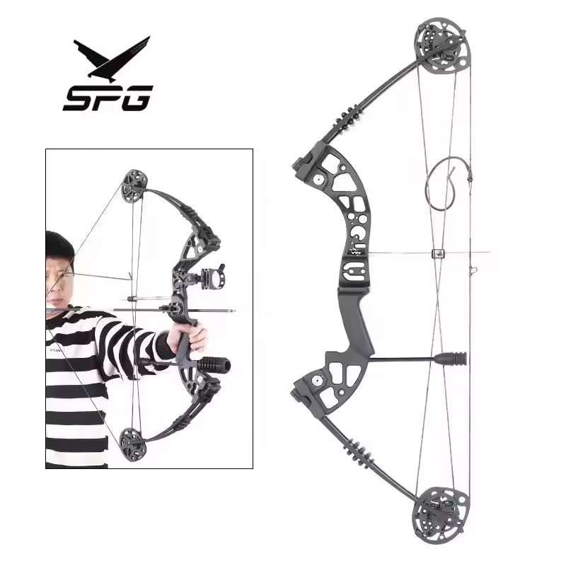 SPG Compound Bow Archery Hunting 30-60 lbs Pure Carbon Arrow Outdoors Sports Training Competition Adjustable Equipment for Adult