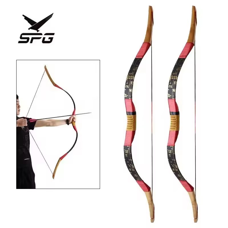 Archery Traditional Bow Hunting Bows and Arrow Set 30 lbs Laminated Outdoor Sports Handmade Chinese Wooden Mongolian Longbow