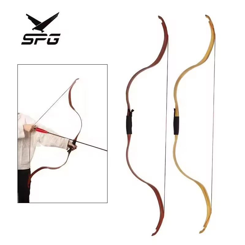 SPG Mongolian Recurve Bow Archery Hunting Training Wooden Handmade Risers 25 lbs Takedown Limbs Horse Longbow Equipment
