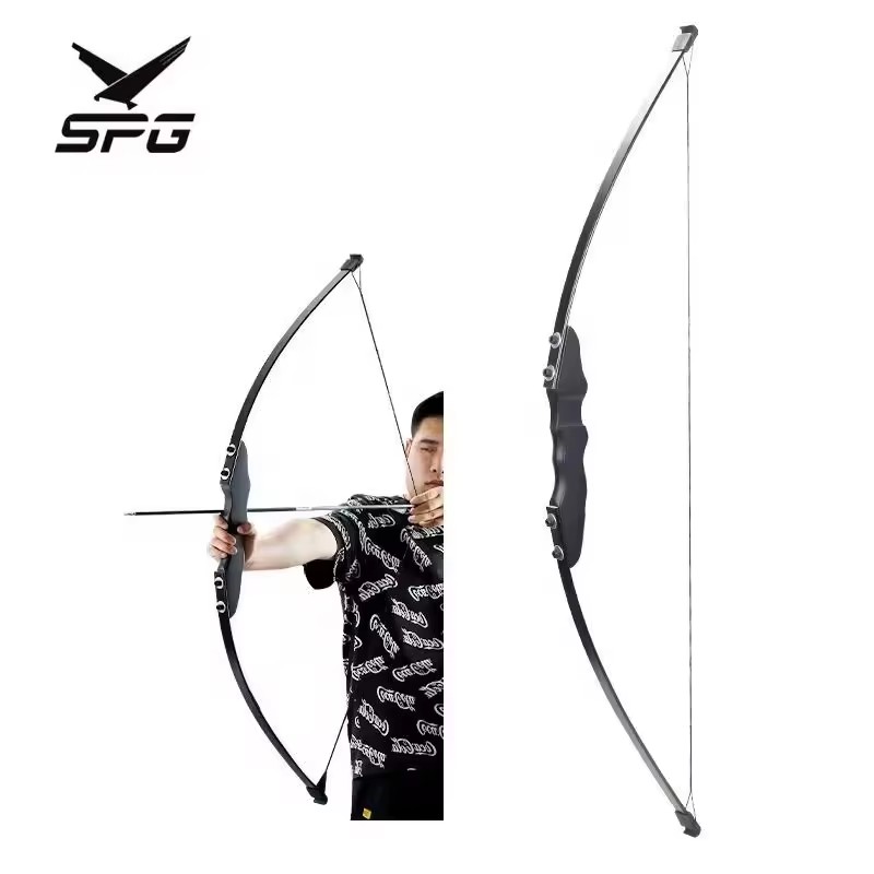 SPG Archery Hunting 40 LBS Bow and Arrow Takedown Wooden Riser Straight Recurve Bow on Sale
