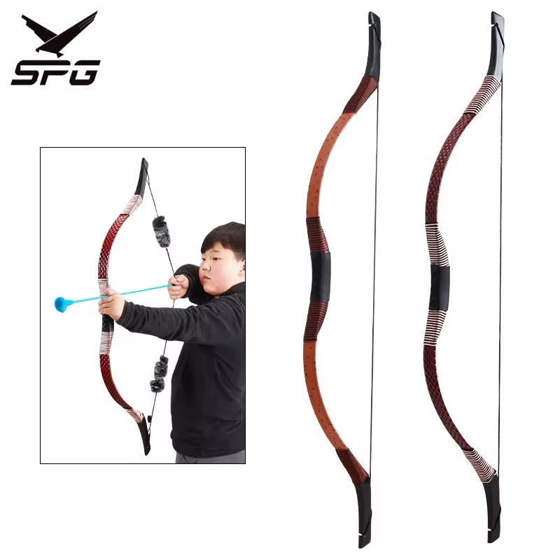 SPG Archery Traditional Bow Kid Recurve Hunting Bows and Arrow Set 12 lbs Chinese Handmade Wooden Laminate Outdoor Sport Longbow