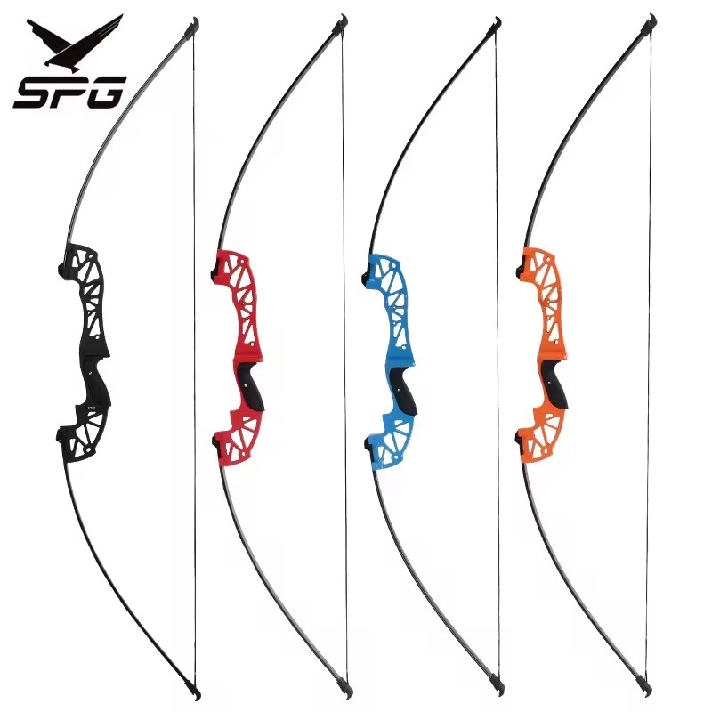 SPG Recurve Bow Archery 40 lbs Takedown Longbow Professional Black Hunter Metal Hunting for Beginners Right and Left Hand