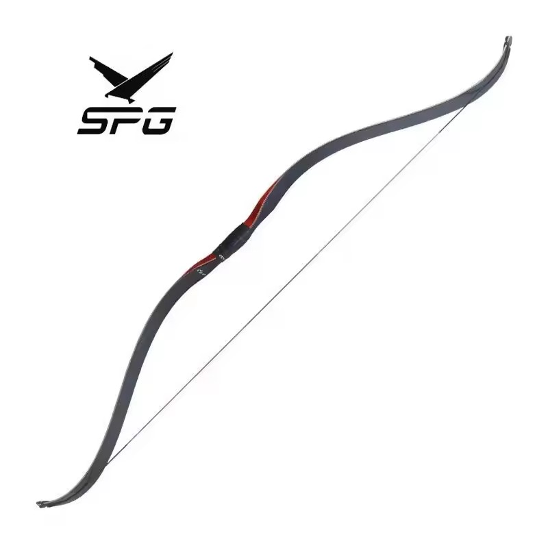 SPG Archery Traditional Recurve Longbow Hunting 55'' Wooden Bow and Arrow Set 20-40lbs Turkey Vanes Arrows Outdoor Equipment