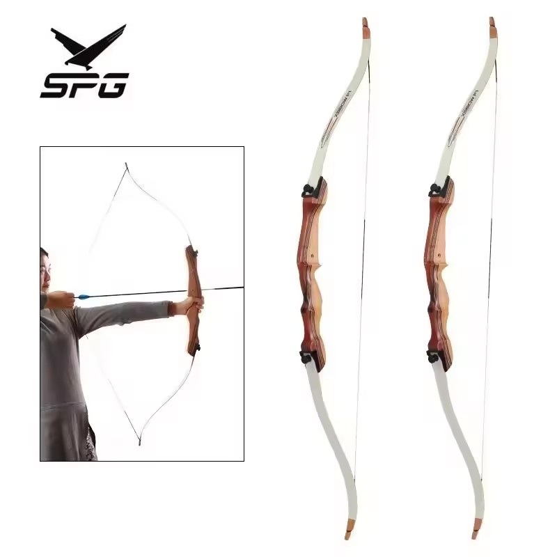 SPG Youth Wooden Archery Recurve Bow 20lbs Takedown Kids Professional Competitive Target Portable Shooting Game Equipment Gift