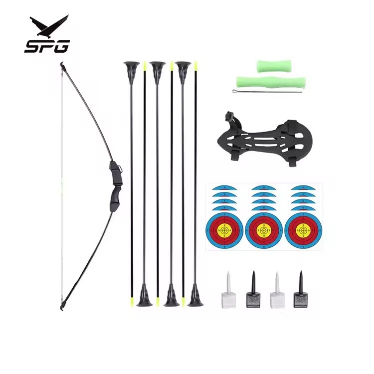 SPG Archery Kids Straight Takedown Recurve Bow And Arrow Set Left Right Hand Child Toy Outdoor Sports CS Tag Game Equipment