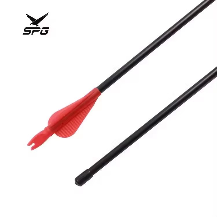 SPG Archery 8mm Fiberglass Arrow Bow And Arrows Rubber One Piece Nock Soft Tip Point Outdoor Sports Game Training Accessories