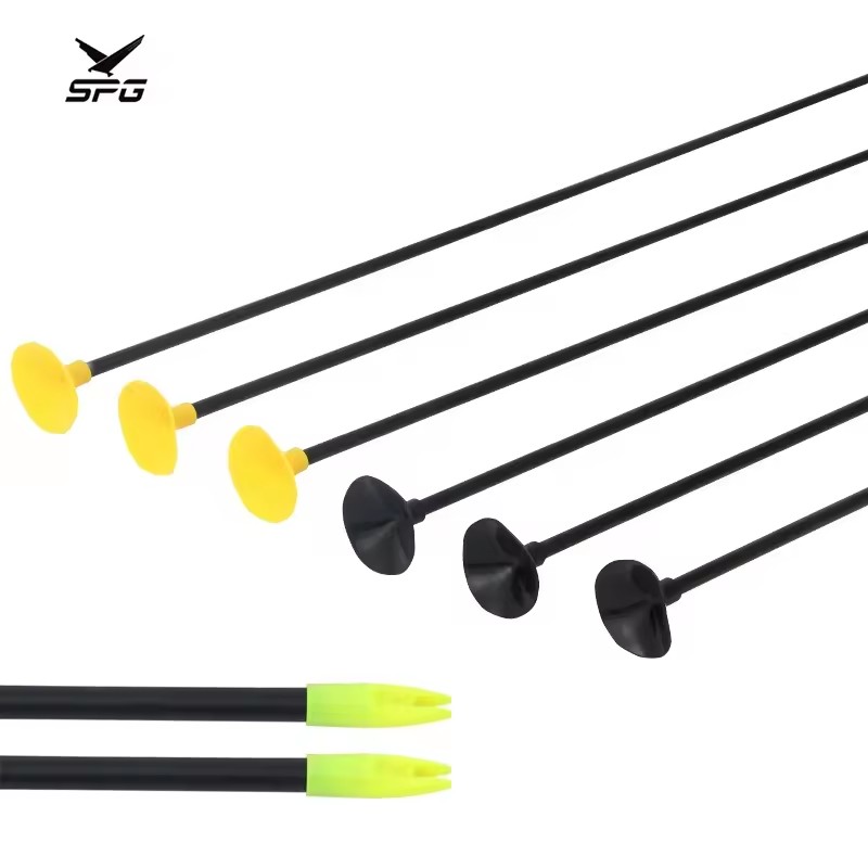 Archery Kids Sucker Arrow Recurve Straight Plastic Soft Rubber Arrowheads Fiberglass Shafts Children CS Game Practice Equipment