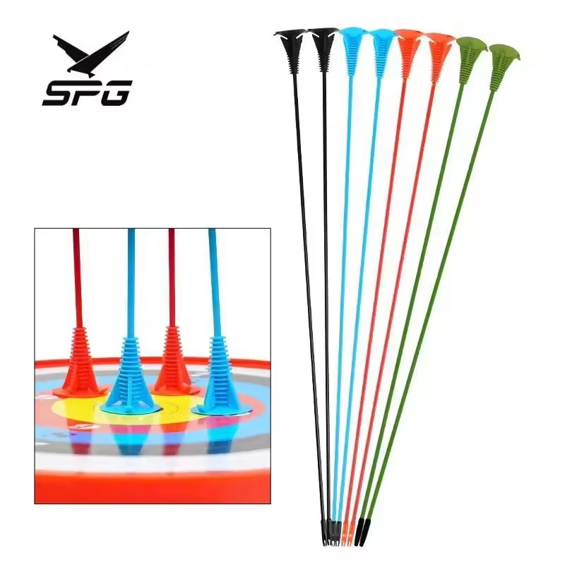 SPG Archery Kids Sucker Arrow Toy Compound Recurve Bow Sports Entertainment Children Safety Silicone Fiberglass Arrows Set
