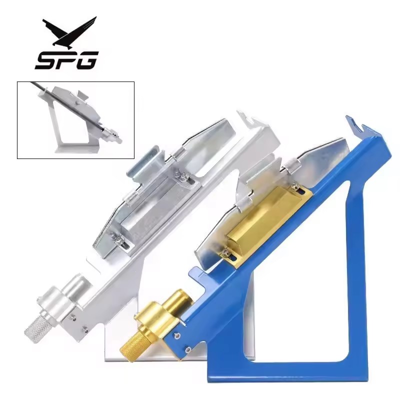 SPG Archery Fletching Jig Clamp Stainless Steel Adjustable Bow And Arrows Vanes Fletch Rubber Real Feather Sticking Device