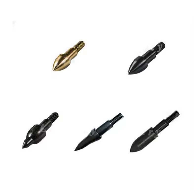 SPG Archery Screw-in Arrow Tips Carbon Fiberglass Arrows Shafts Spiral Arrowheads Bullet Threaded 75-125 Grain Accessories