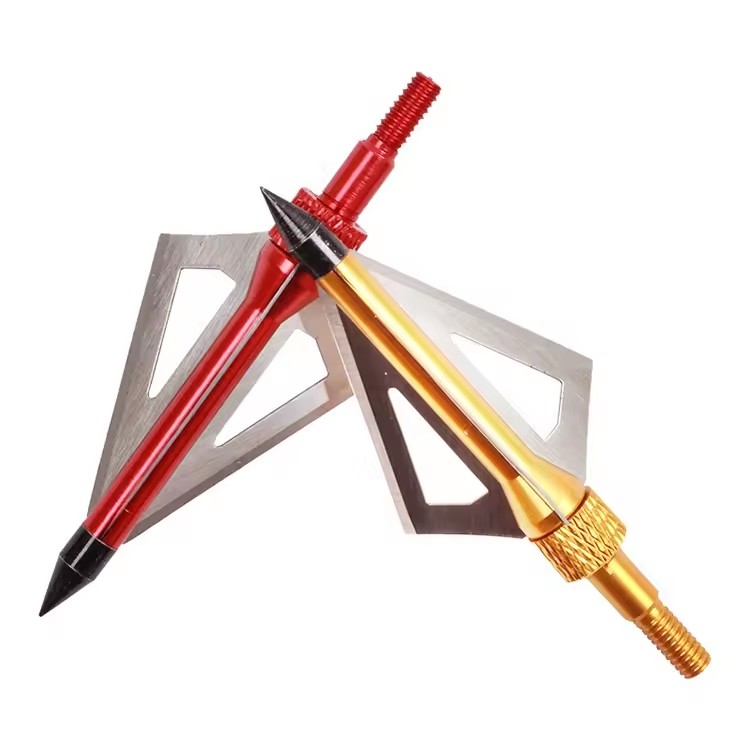 SPG Archery Broadhead Compound Bow Traditional Recurve Longbow Hunting 100 Grain Carbon Arrow Shaft Stainless Steel Tips