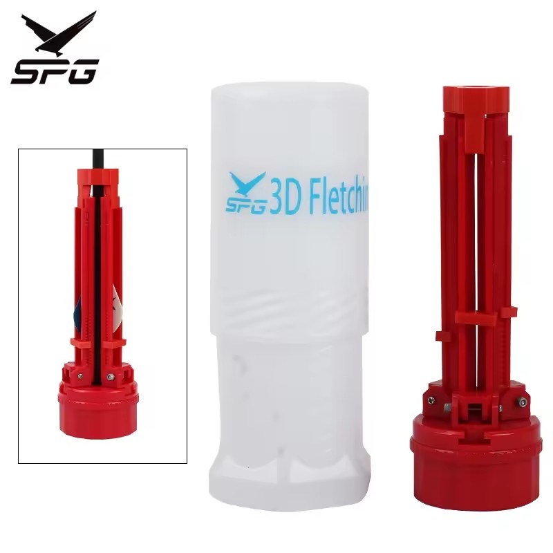 SPG Archery 3D Fletching Jig Target Hunting Carbon Arrows Shaft Clamp DIY Rubber Vanes Turkey Feathers Sticker Adjustable Tool