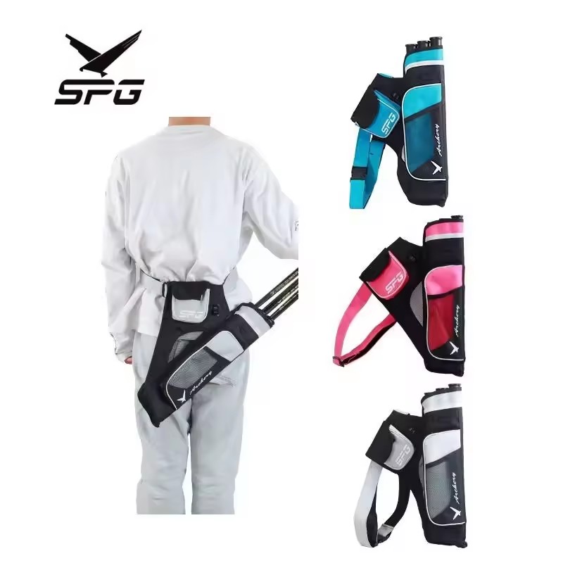 SPG Arrow Quiver Archery Recurve Bow And Arrows Bag Hunting 3 Tubes Custom Plastic Waist Pocket Portable Hip Arrows Holder