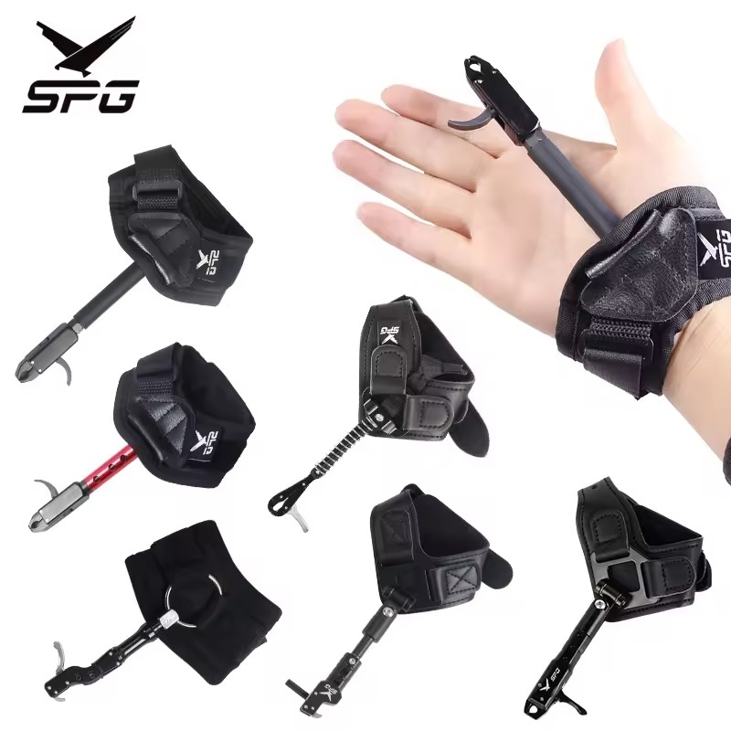 SPG Bow Release Archery Compound Bows Accessories Set Professional Hunting Adjustable Wrist Triggers Grip Clamp D-Loop Caliper