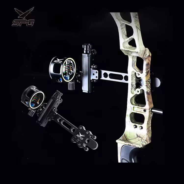 SPG Compound Bow Sight Archery Hunting Practice 5 Pin Scope Long Fine Adjustment Aiming Bow Sight Multi View Accessories No reviews yet