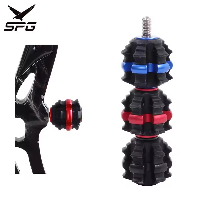 SPG Compound Bow Stabilizer Archery Vibration Damping Shock Absorber Balance Bar Ball Handle Rubber Silencer Accessories