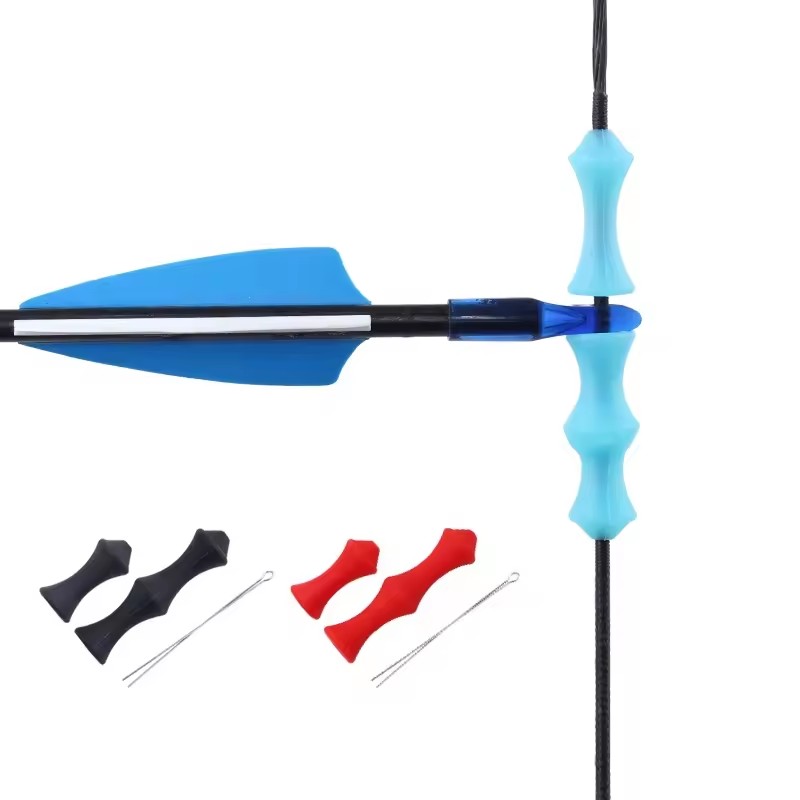 SPG Archery Finger Guard Silicone Traditional Recurve Bow Longbow Hunting Bowstring Rubber Saver Protective Tab Accessories