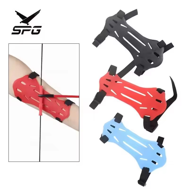 SPG Arm Guard Rubber Children Recurve Bow Takedown Longbow Adjustable Kids Protection Hand Gear Accessories