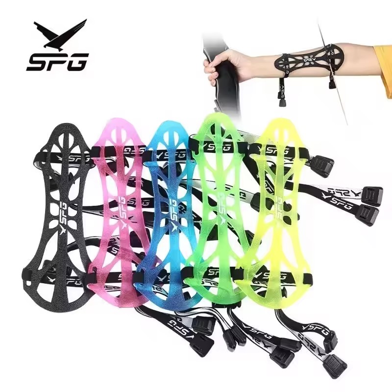 SPG Arm Guard Archery Traditional Recurve Takedown Bow Forearm Protective Gear Adjustable Outdoor Target Shooting Arms Protector