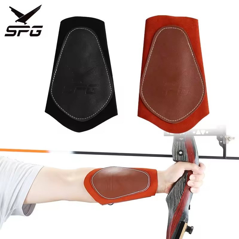 SPG Bow Arm Guard Archery Hunting Traditional Recurve Bows Longbow Outdoor Sport Leather Adjustable Protective Forearm Equipment