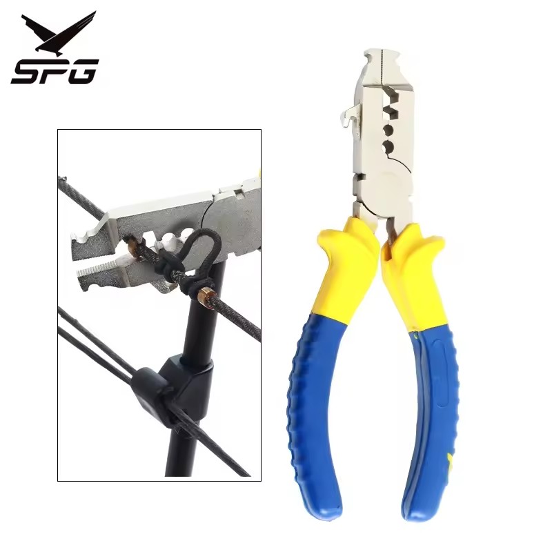 SPG Archery String Pliers Compound Recurve Bow Stainless Steel D-Loop Arrow Nocks Buckle Brass Button Multi-function Tools