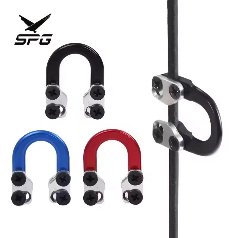SPG Archery D Loop Metal Ring Buckle Hook Compound Bow Release Hunting Bowstring Adjustable Accessories With Screwdrivers Tool