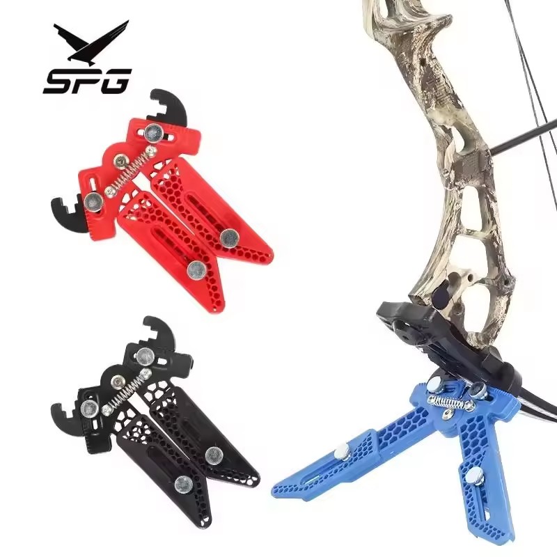 Archery Compound Bow Stand Hunting Practice Adjustable Rubber Plastic Lightweight Rack Holder Foldable Supporter Accessories