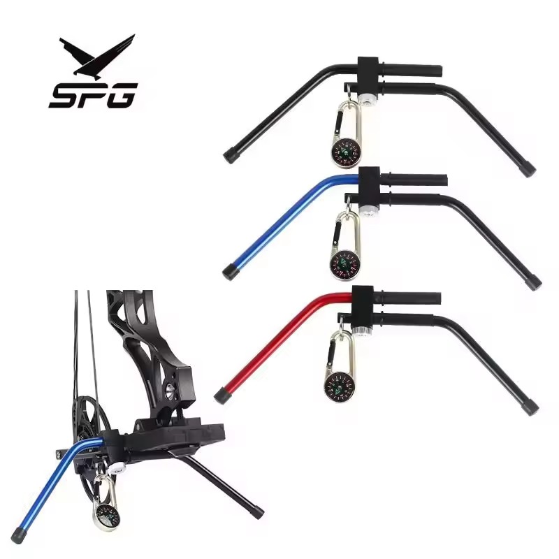 SPG Compound Bow Stand Archery Adjustable Folding Triangle Composite Bows Metal Frame Clip Rack Accessories Hunting Bracket