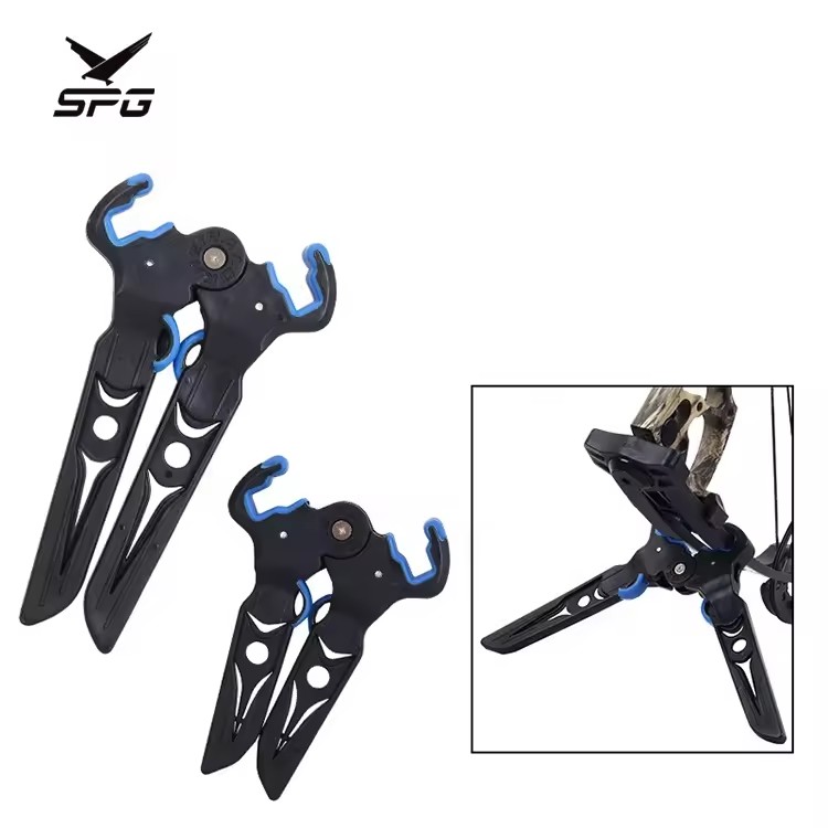 SPG Archery Compound Bow Stand Hunting Training Adjustable Rubber Plastic Lightweight Rack Holder Foldable Supporter Equipment