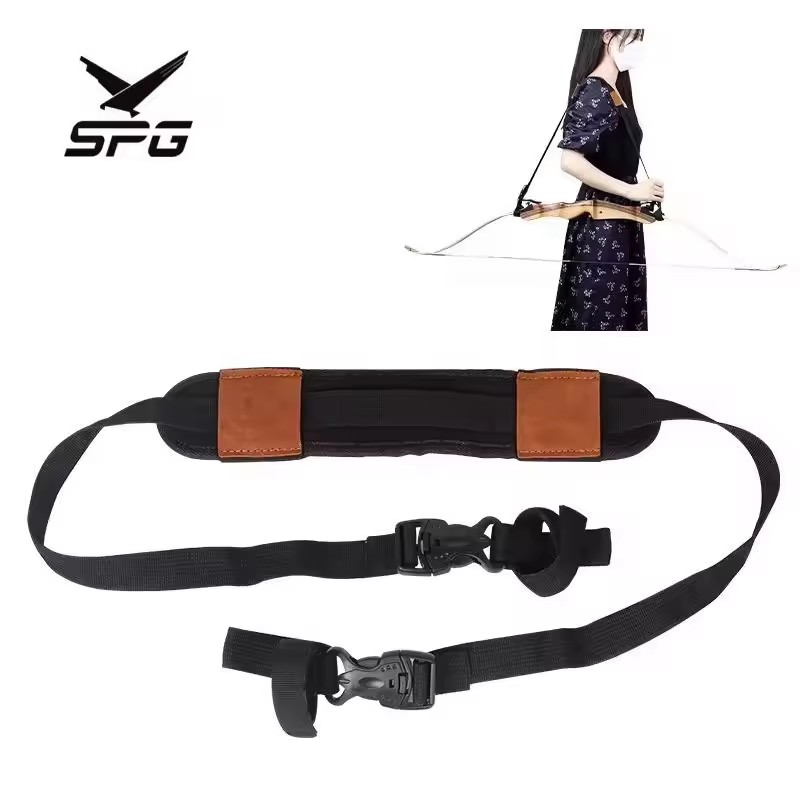 SPG Compound Bow Bag Archery Leather Shoulder Strap Hunting Accessories Arrow Professional Waterproof Backpack Belt Wrapper