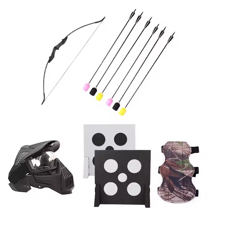 CS Archery Tag Set Game 6 Person Inflatable Safety Hunting Foam Point Fiberglass Arrow Recurve Bow Protection Vest Arm Guard